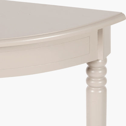 Heritage Putty Pine Wood Half Moon Console Table