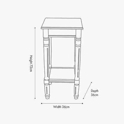 Heritage Putty Pine Wood Accent Table