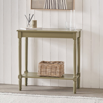 Heritage Olive Pine Wood Console Table