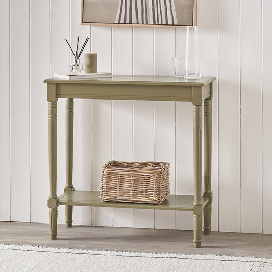 Heritage Olive Pine Wood Console Table