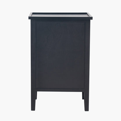 Chelmsford Satin Black Pine 3 Drawer Unit | Modern Bedside Storage Cabinet