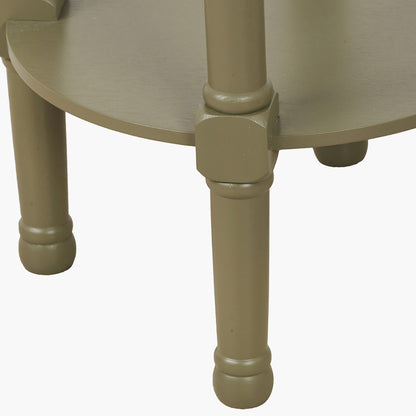 Heritage Olive Pine Wood Round Accent Table