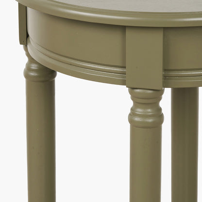 Heritage Olive Pine Wood Round Accent Table