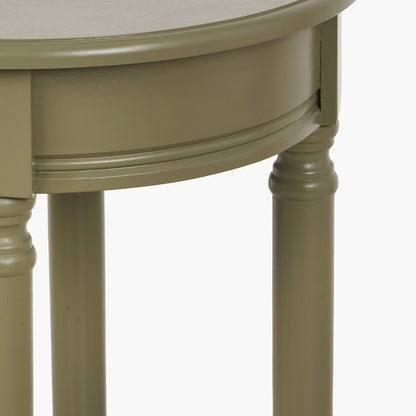 Heritage Olive Pine Wood Round Accent Table