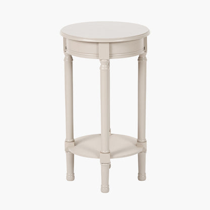 Heritage Putty Pine Wood Round Accent Table