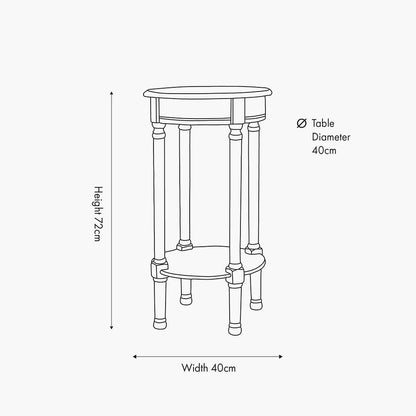 Heritage Putty Pine Wood Round Accent Table
