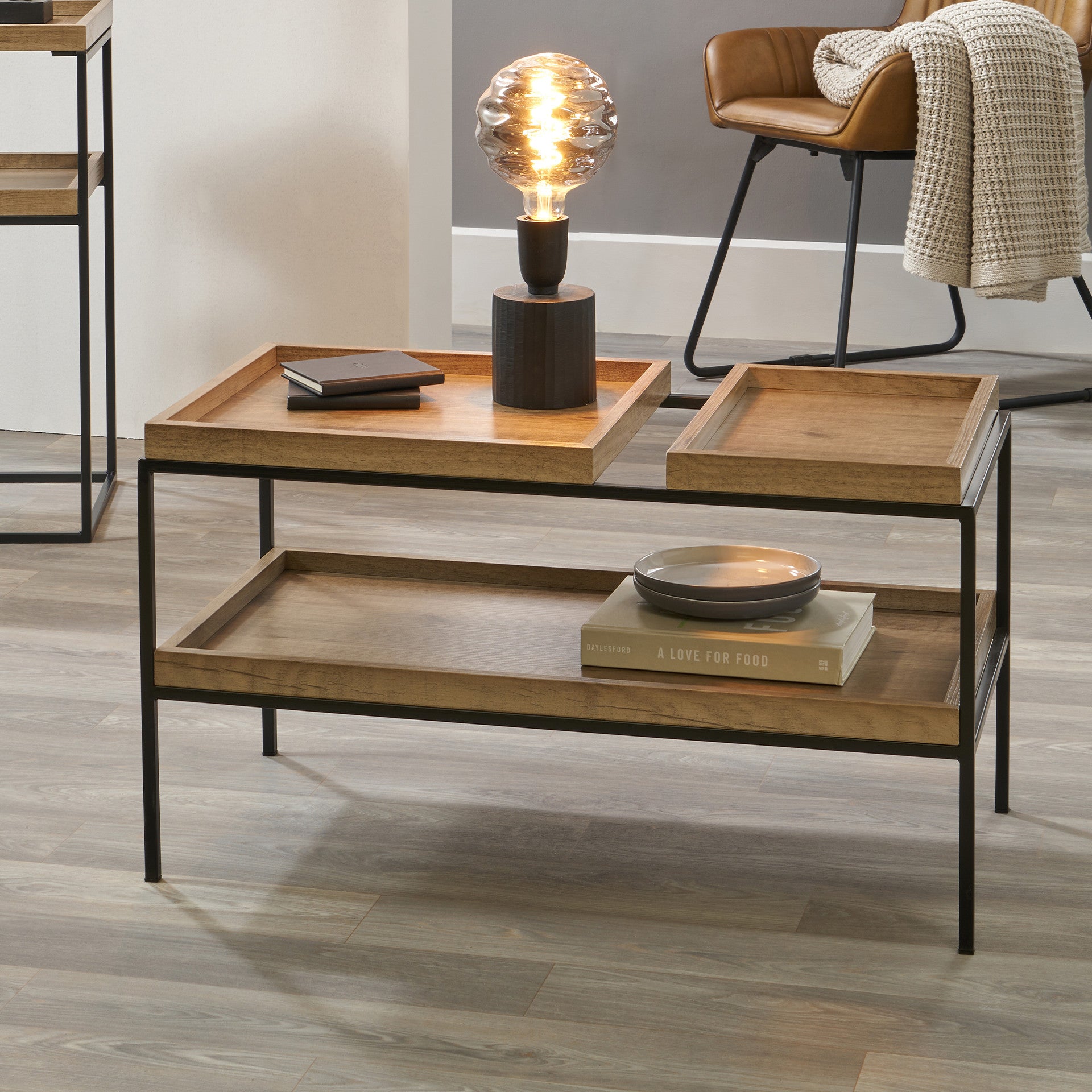 Refresh your living space with the Gallery Coffee Table with a durable black metal frame. W80 x D40 x H45 cm and No Assembly Required. Available at www.nobleandnook.co.uk