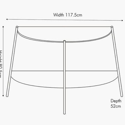 Marchello White Marble Veneer & Black Metal Console Table