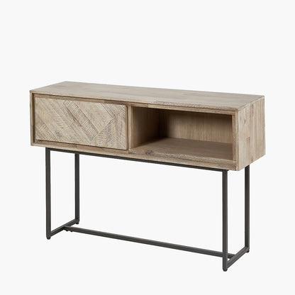 Marca Acacia Wood Console Table with Drawer | Scandi Console Table