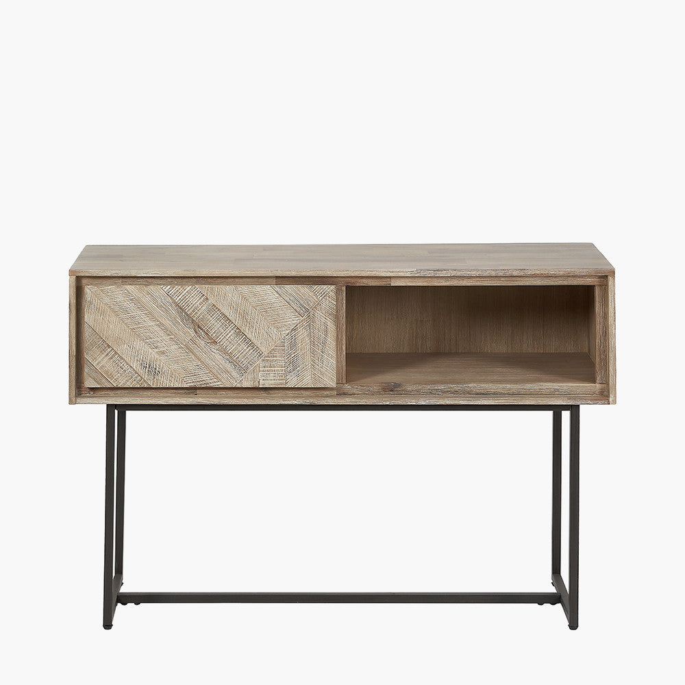 Marca Acacia Wood Console Table with Drawer | Scandi Console Table