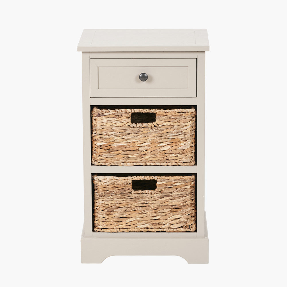 Shop the Devonshire Storage Unit, featuring one drawer and two woven baskets, this unit offers versatile storage for any room in need of organisation. Shop online today at www.nobleandnook.co.uk