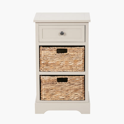 Shop the Devonshire Storage Unit, featuring one drawer and two woven baskets, this unit offers versatile storage for any room in need of organisation. Shop online today at www.nobleandnook.co.uk