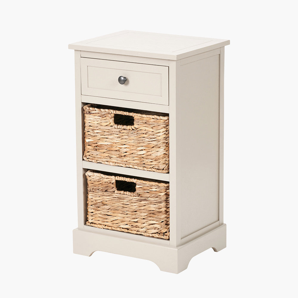 Shop the Devonshire Storage Unit, featuring one drawer and two woven baskets, this unit offers versatile storage for any room in need of organisation. Shop online today at www.nobleandnook.co.uk