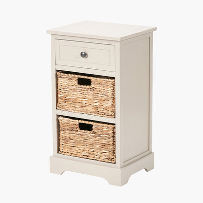 Shop the Devonshire Storage Unit, featuring one drawer and two woven baskets, this unit offers versatile storage for any room in need of organisation. Shop online today at www.nobleandnook.co.uk