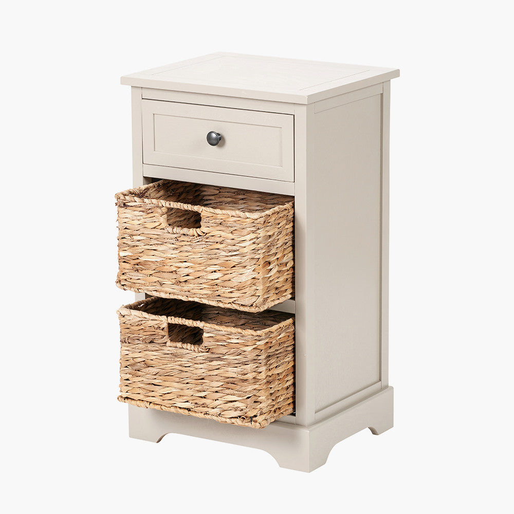 Shop the Devonshire Storage Unit, featuring one drawer and two woven baskets, this unit offers versatile storage for any room in need of organisation. Shop online today at www.nobleandnook.co.uk