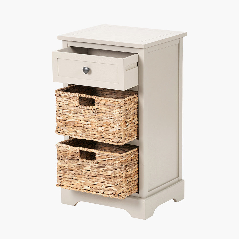 Shop the Devonshire Storage Unit, featuring one drawer and two woven baskets, this unit offers versatile storage for any room in need of organisation. Shop online today at www.nobleandnook.co.uk