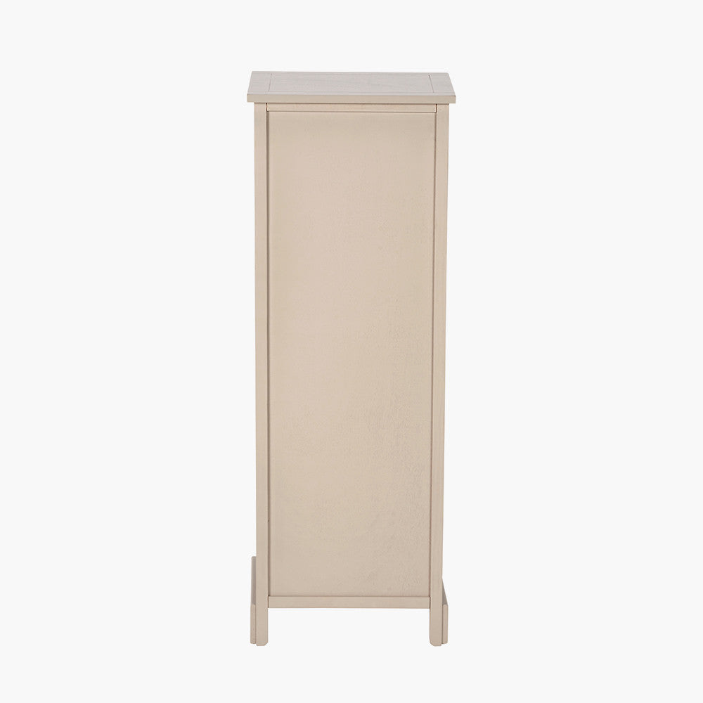 Devonshire Putty Pine Wood 1 Drawer 4 Basket Tall Storage Unit