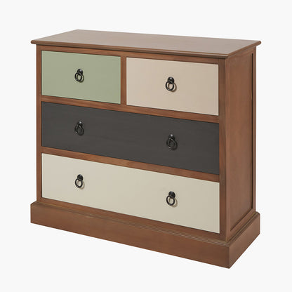 Loft Sage Multicoloured 4 Drawer Unit | Industrial Storage Furniture
