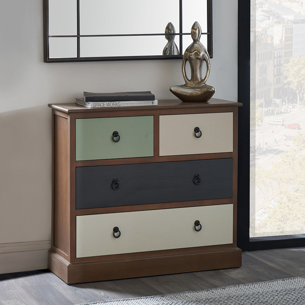 Loft Sage Multicoloured 4 Drawer Unit | Industrial Storage Furniture