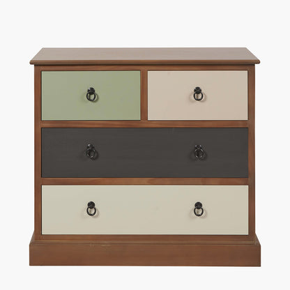 Loft Sage Multicoloured 4 Drawer Unit | Industrial Storage Furniture