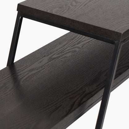 Add bold style and adaptability to your home with the Mashiko Black Ash Veneer and Black Metal Console Tables. Set of two versatile tables with sleek black ash veneer tops. Shop online today at www.nobleandnook.co.uk