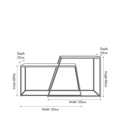 Mashiko Black Ash Veneer and Black Metal Console Tables