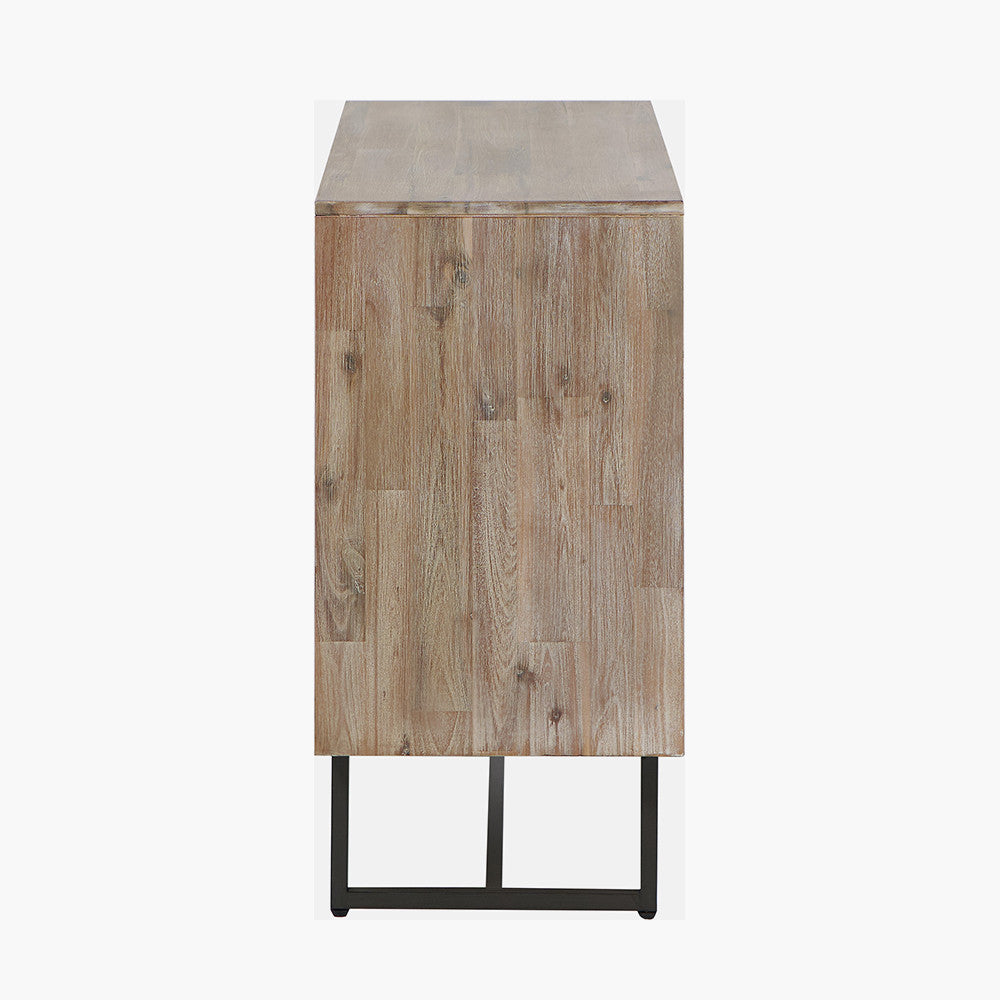 Kalmar Sand Wash Acacia Wood 3 Drawer Unit | Scandi Storage