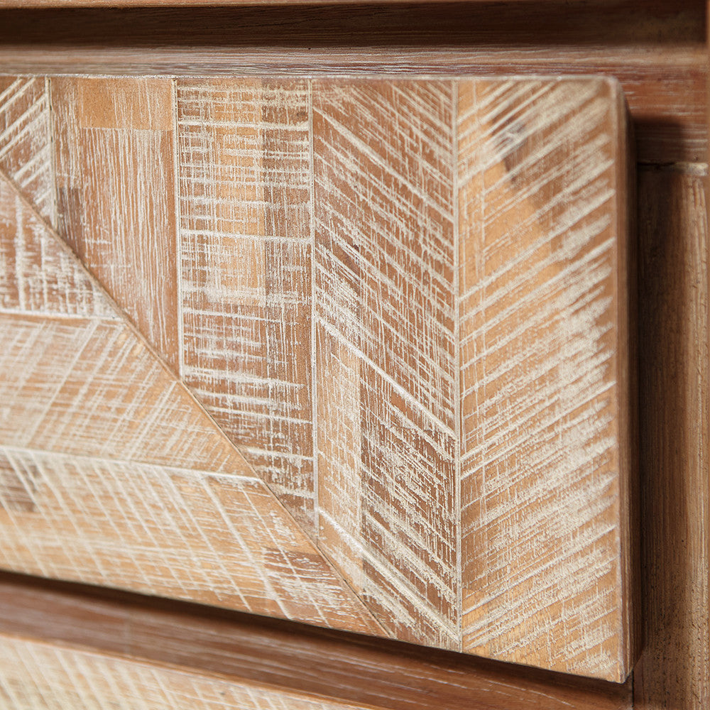 Kalmar Sand Wash Acacia Wood 3 Drawer Unit | Scandi Storage