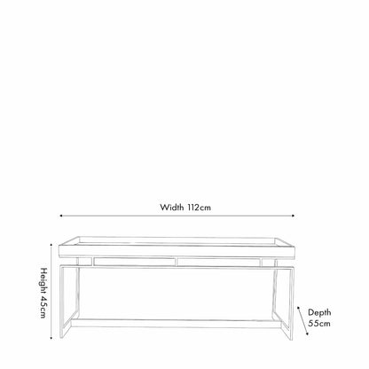 Evelyn Mango Wood and Silver Metal Coffee Table