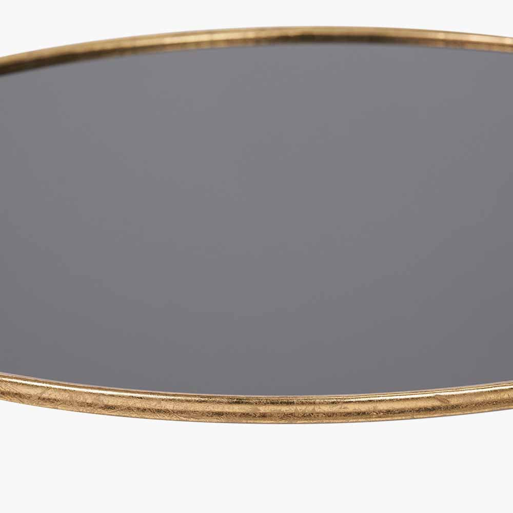 Veneziano Antique Gold Metal and Black Glass Coffee Table