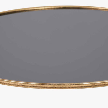 Veneziano Antique Gold Metal and Black Glass Coffee Table