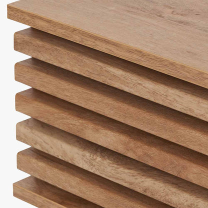 Larvik Natural Eucalyptus Wood 1 Drawer Bedside Table – Scandinavian Minimalist Nightstand