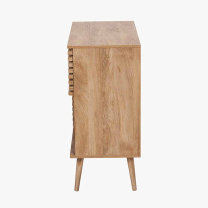 Larvik Natural Eucalyptus Wood 2 Door 2 Shelf Unit – Scandinavian Style Storage