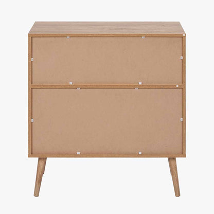 Larvik Natural Eucalyptus Wood 2 Door 2 Shelf Unit – Scandinavian Style Storage
