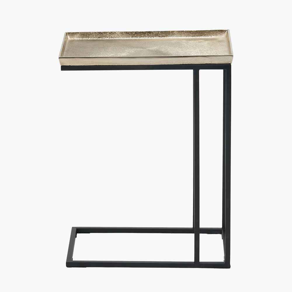 Bring a touch of boutique-style glamour to your home with the Franklin Gold Cast and Black Metal Supper Side Table. No Assembly Required. Meticulously handcrafted in India.