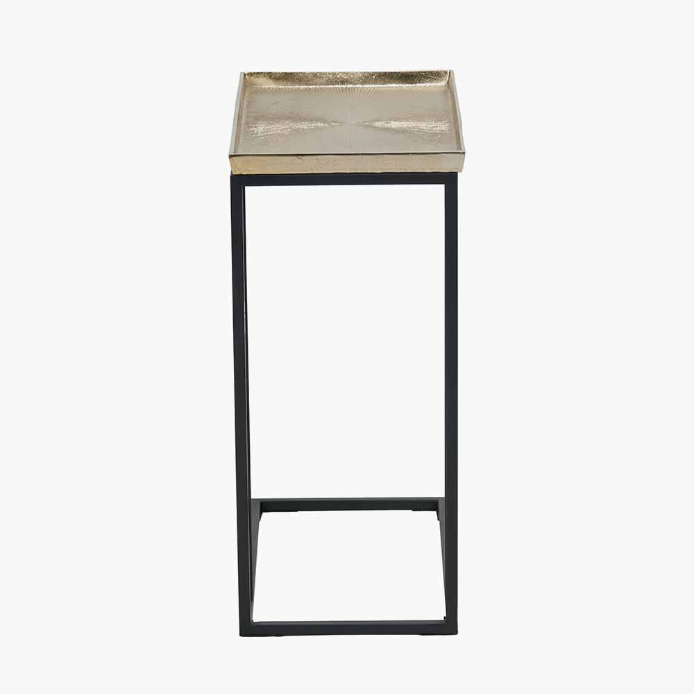 Bring a touch of boutique-style glamour to your home with the Franklin Gold Cast and Black Metal Supper Side Table. No Assembly Required. Meticulously handcrafted in India.