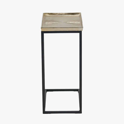 Bring a touch of boutique-style glamour to your home with the Franklin Gold Cast and Black Metal Supper Side Table. No Assembly Required. Meticulously handcrafted in India.