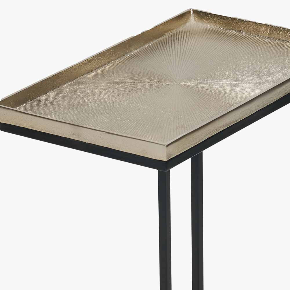 Bring a touch of boutique-style glamour to your home with the Franklin Gold Cast and Black Metal Supper Side Table. No Assembly Required. Meticulously handcrafted in India.