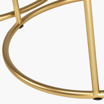 Milly Set of 2 Green Marble & Gold Metal Side Tables