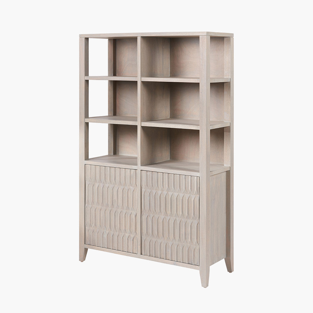 Expertly crafted from solid mango wood, this 2-door bookshelf unit is a stunning addition to any home. Combining natural elegance with practicality. Shop online today at www.nobleandnook.co.uk