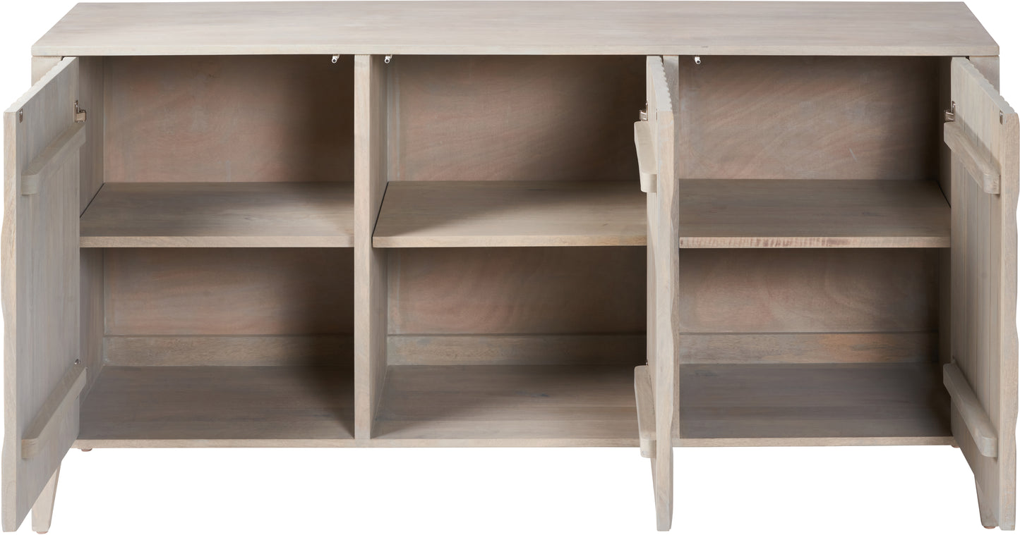 Khao Light Grey Mango Wood 3 Door Sideboard