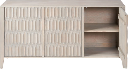 Khao Light Grey Mango Wood 3 Door Sideboard