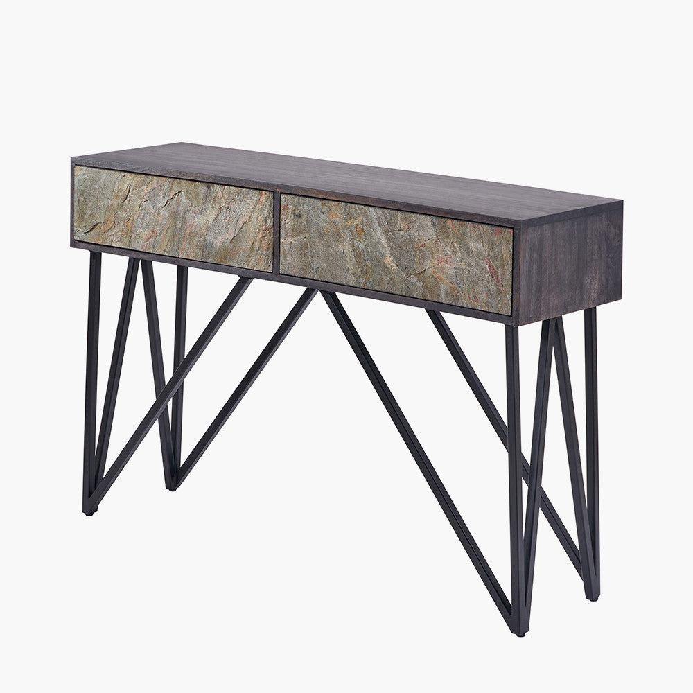 Verde Black Mango Wood Console Table