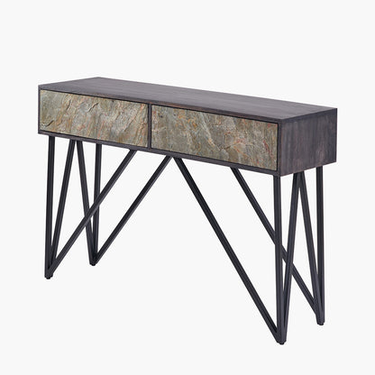Verde Black Mango Wood Console Table