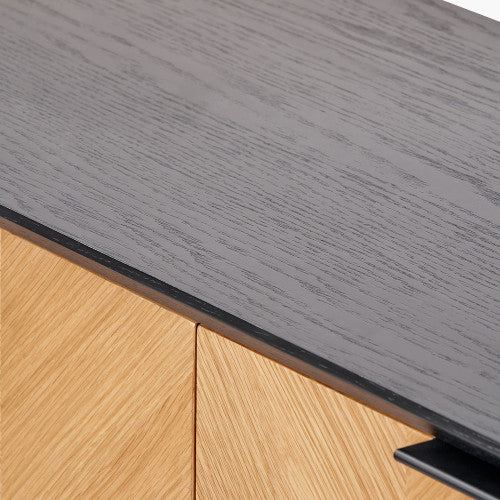 Perfect for hallways, living rooms or dining areas, the Hailee Black and Natural Chevron Console Table with striking chevron-effect front. W100xD38xH80cm. Shop online today at www.nobleandnook.co.uk