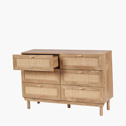 Henrik Natural Rattan 6 Drawer Unit | Rattan Storage Furniture