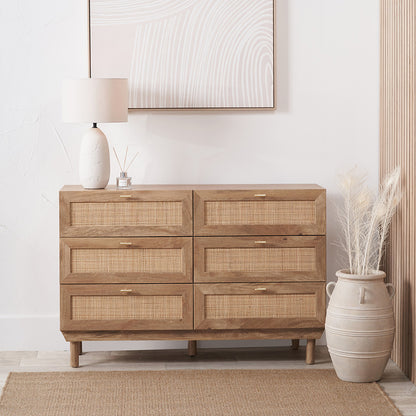Henrik Natural Rattan 6 Drawer Unit | Rattan Storage Furniture
