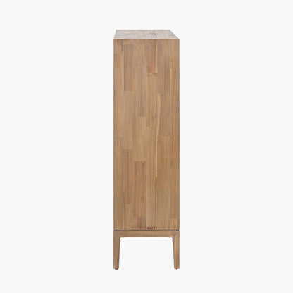 Gio Black and Natural Acacia Wood 3 Door, 2 Drawer, 2 Niche Shelf Unit