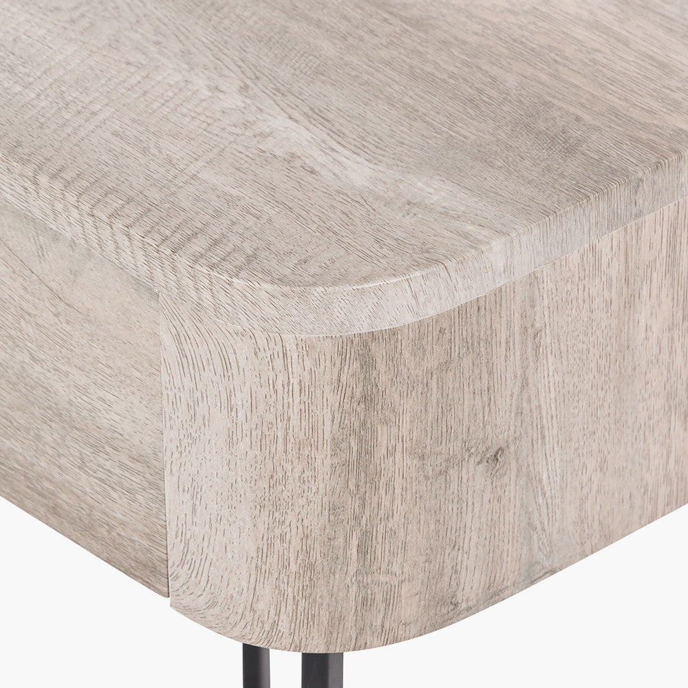 Ukiah Grey Oak Veneer and Black Metal 1 Drawer Unit