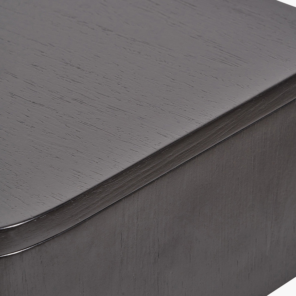 Ukiah Black Ash Veneer and Black Metal 1 Drawer Unit